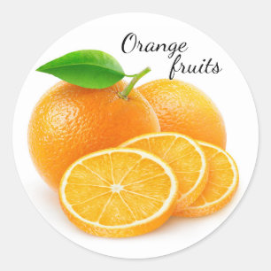 Cut oranges classic round sticker