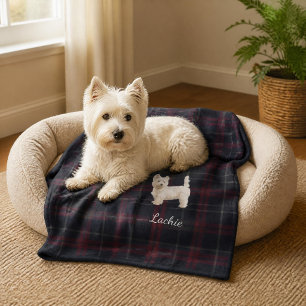 Cut Out Dog Photo on Country Manor Plaid Fleece Blanket