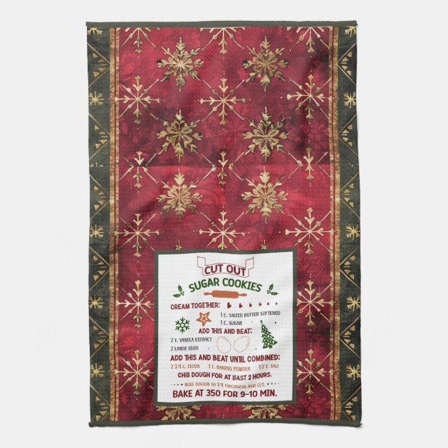 Cut Out Sugar Cookies Kitchen Towels (Vertical)