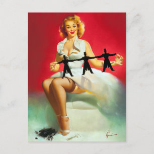 Cut-outs Pin Up Postcard