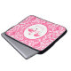 Cut Pair Of Pink Flamingos With Pink Swirls Laptop Sleeve (Front Bottom)