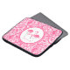 Cut Pair Of Pink Flamingos With Pink Swirls Laptop Sleeve (Front Top)