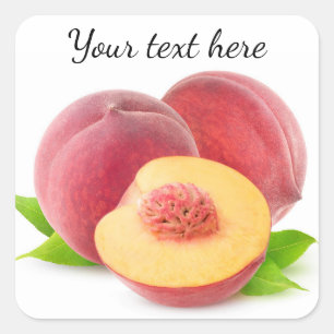Cut peaches square sticker