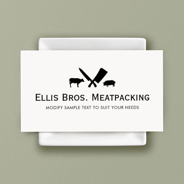 Cut Pig and Cow Butcher Shop Business Card (Creator Uploaded)