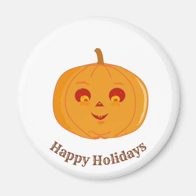 Cut Pumpkin Face Magnet (Front)