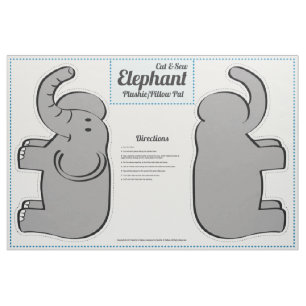 Cut & Sew Elephant Plushie - Pillow Pal Fabric
