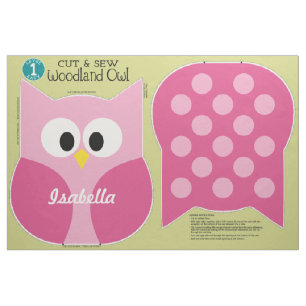 Cut & Sew Woodland Owl Personalized Stuffed Animal Fabric