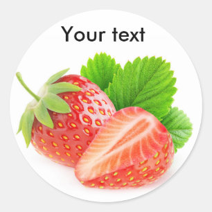 Cut strawberries classic round sticker