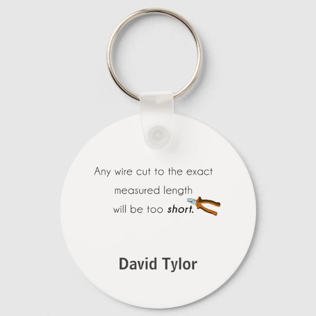Cut too short! keychain (Front)