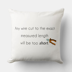 Cut too short! throw pillow