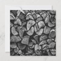 Cut Tree Logs Stacked Together Black & White Photo
