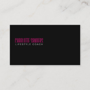 Cut Typeface (hot pink) black background Business Card