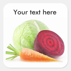 Cut vegetables square sticker