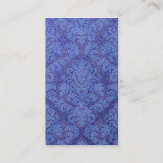 Cut Velvet, DOUBLE DAMASK in ROYAL BLUE Business Card (Front)