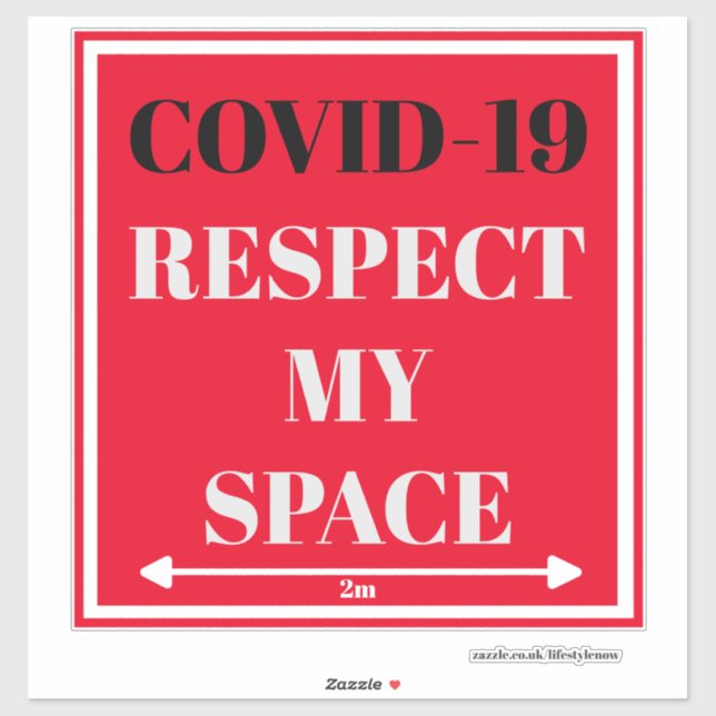 Cut Vinyl Sticker - COVID-19 Respect My Space 2m (Sheet)