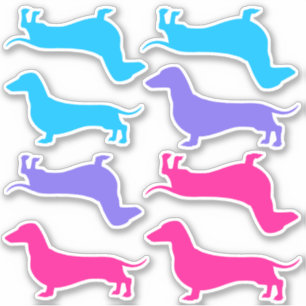 Cut Vinyl Stickers - Multi Colored Dachshunds