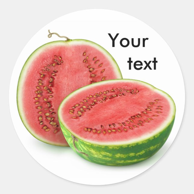 Cut watermelon classic round sticker (Front)