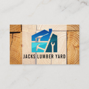 Cut Wood Boards   Hardware Tools Logo Business Card