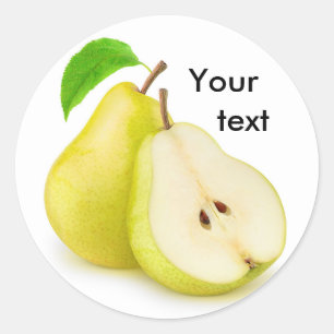Cut yellow pears classic round sticker