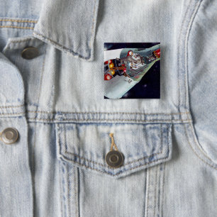 Cutaway A Two-Person Gemini Spacecraft In Flight. 2 Inch Square Button