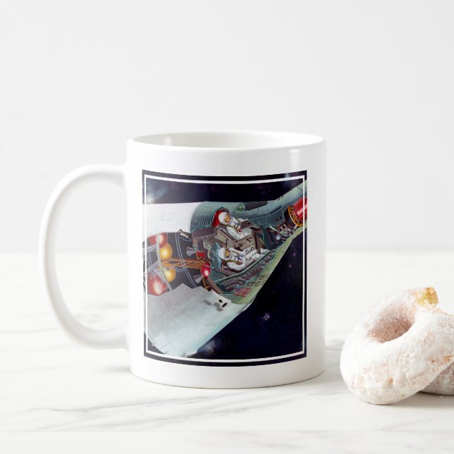 Cutaway A Two-Person Gemini Spacecraft In Flight. Coffee Mug (With Donut)