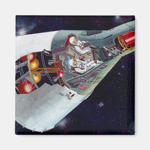 Cutaway A Two-Person Gemini Spacecraft In Flight. Magnet
