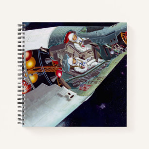 Cutaway A Two-Person Gemini Spacecraft In Flight. Notebook
