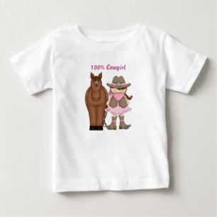 Cute 100% Cowgirl and Horse Baby T-Shirt
