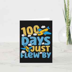 Cute 100 Days Just Flew By Airplane 100 Days Of Sc Card