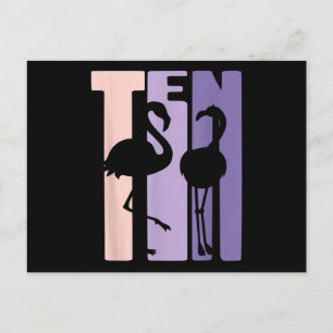 Cute 10th Birthday Gift I Flamingo I 10 Year Old Postcard