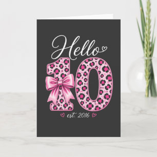 Cute 10th Birthday Girl Hello 10 est 2016 Tee Card