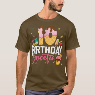 Cute 10th Birthday Ice Cream 10 Year Old Birthday  T-Shirt