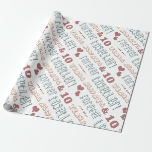 Cute 10th Wedding Anniversary Wrapping Paper