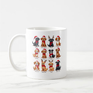 Cute 12 Dogs Xmas Funny Dog Lovers Christmas Dog M Coffee Mug
