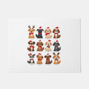 Cute 12 Dogs Xmas Funny Dog Lovers Christmas Dog M Doormat