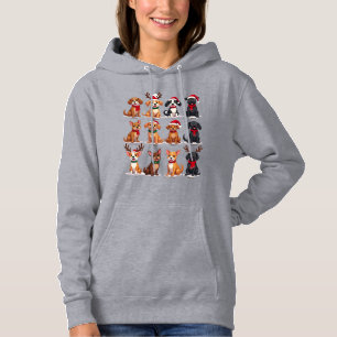 Cute 12 Dogs Xmas Funny Dog Lovers Christmas Dog M Hoodie