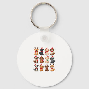 Cute 12 Dogs Xmas Funny Dog Lovers Christmas Dog M Keychain