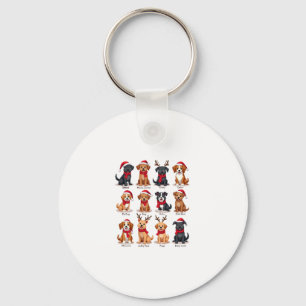 Cute 12 Dogs Xmas Funny Dog Lovers Christmas Dog M Keychain