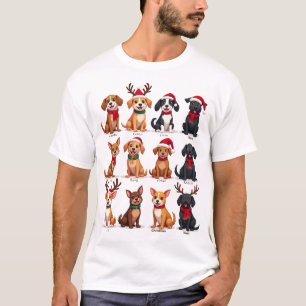 Cute 12 Dogs Xmas Funny Dog Lovers Christmas Dog M T-Shirt