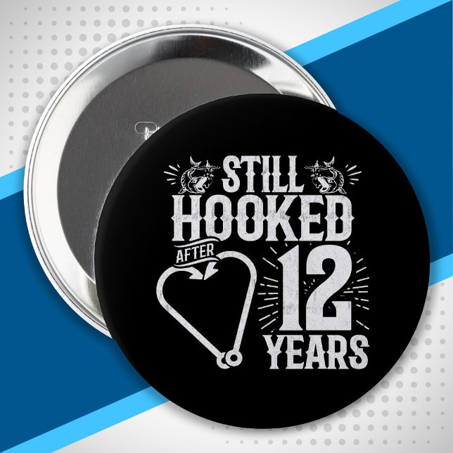 Cute 12th Anniversary Couples Married 12 Years 4 Inch Round Button (Creator Uploaded)