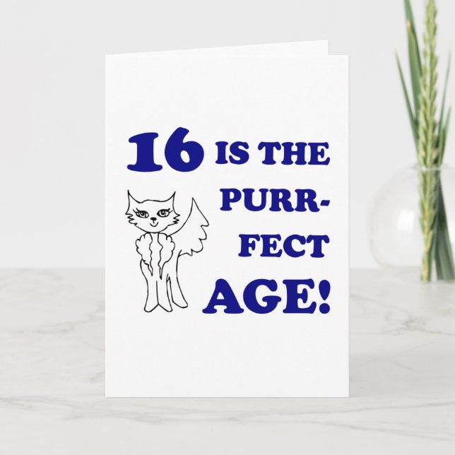 Cute 16th Birthday Present Card (Front)
