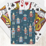 Cute 1950s Style Retro Robot Pattern Dark Playing Cards<br><div class="desc">Cute and helpful looking retro 1950s style robots.  Grandad probably made these in his shed.  Artificial Intelligence,  but not in a scary way.</div>
