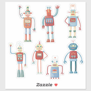 Cute 1950s Style Retro Vintage Robots
