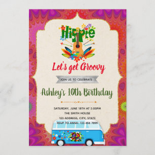 Cute 1960s theme invite