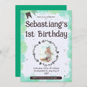 Cute 1st Birthday Invitation