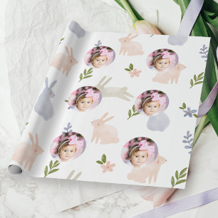 Cute 1st Birthday Photo Wrapping Paper