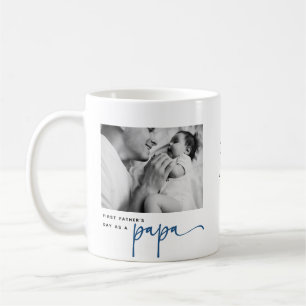 Cute 1st Father's Day, Papa Photo Collage Coffee Mug