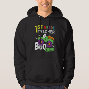 Cute 1st First Grade Boo Crew Teacher Halloween Pa Hoodie