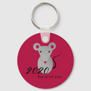Cute 2020 Year of the Rat Keychain