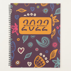 Cute 2022 Botanical Pattern Personalized Planner